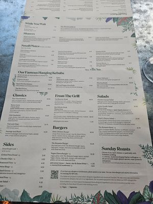 Menu June 24 at The Botanist in Salford