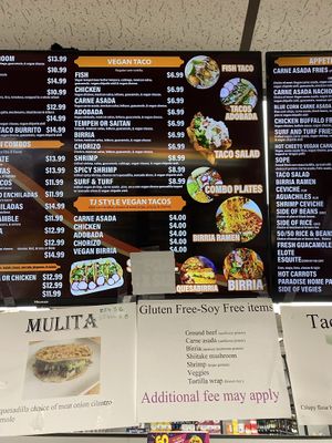 Menu tacos   at Liticker's in San Diego