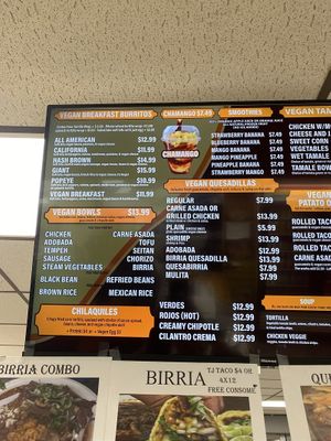 Menu burritos, bowls, quesadillas   at Liticker's in San Diego