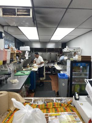 Small kitchen with friendly chef  at Liticker's in San Diego