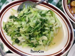 stir fry Bok Choy with garlic at Veggie Cafe in Richardson