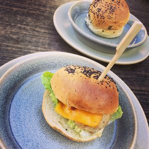 Small burger at De Vegetarische Slager - The Vegetarian Butcher in The Hague