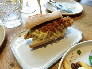 Broodje rookworst at De Vegetarische Slager - The Vegetarian Butcher in The Hague