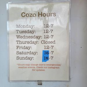 Hours at Cozo Grill in Portland
