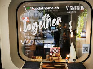 two cosy places to sit down and enjoy a good coffee or a glas of Wine  at Vigneron Weinbistro in Bern