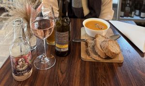 The pumpkin soup was incredible  at Vigneron Weinbistro in Bern