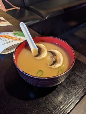 Miso soup at Kei Sushi in Reno
