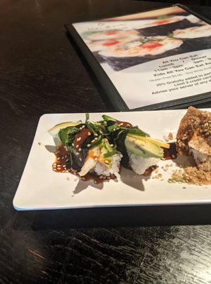 Midori nigiri with avocado, jalapeno, lemon, cilantro, sriracha and teriyaki at Kei Sushi in Reno
