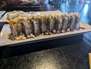Noki roll with fried mushrooms and macadamia nuts at Kei Sushi in Reno