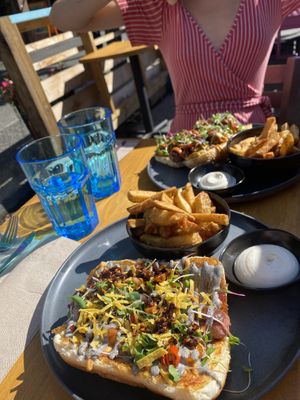 Excellent but warning it can be spicy   at Good Dogs Plant Foods in Vancouver