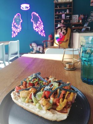 Thot dog at Good Dogs Plant Foods in Vancouver