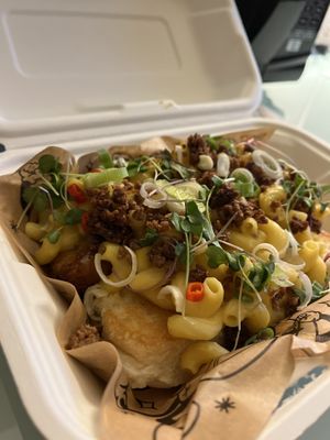 Mac&cheese dog! Yum!!!!  at Good Dogs Plant Foods in Vancouver