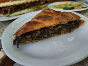 Green pie at Victoria Cafe & Boutique in Ntamouchari