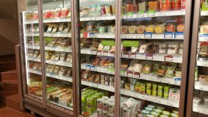 Refrigerated vegan products at Alnatura in Konstanz