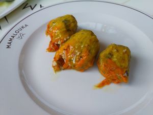 You receive 5 zucchini flowers, I shared with my wife at Mamalouka - Μαμαλούκα in Thessaloniki