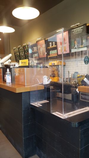 taking my order... at Starbucks in Bucharest