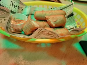 Vegan cheese wrapped in Venezuelan pastry at El Rabipelao in Barcelona