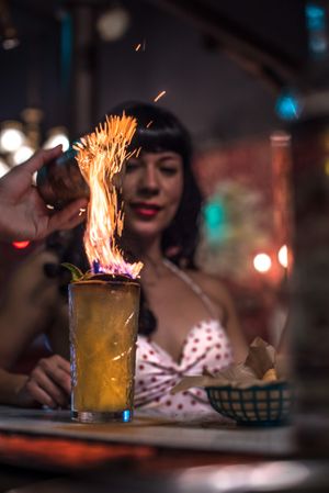 Signature vegan cocktails at El Rabipelao in Barcelona