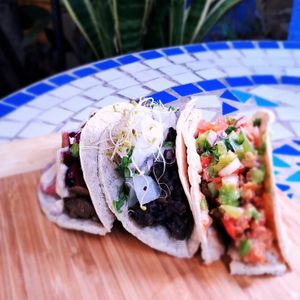 Vegan tacos at El Rabipelao in Barcelona