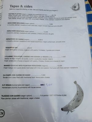 menu card at El Rabipelao in Barcelona