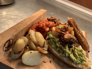 Fully loaded breakfast at The Garden Kitchen in Ansty