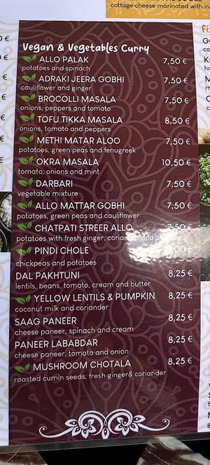 New vegan 🌱 menu   at The Curry Leaf in Lagos