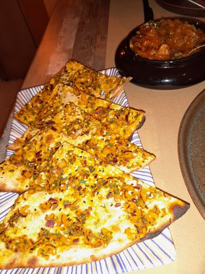 Vegan naan bread at The Curry Leaf in Lagos