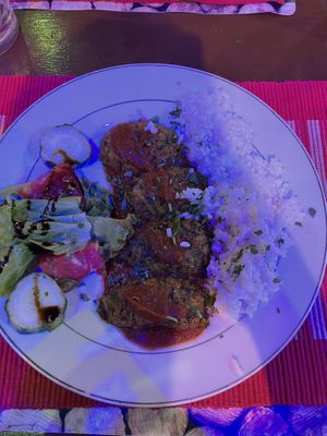 Menu nr 10 (I did ask for rice instead of fries) original dish on menu comes with fries   at Trumeza in Sarande