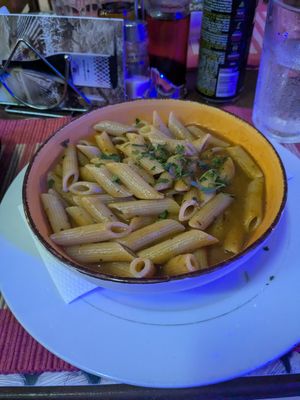 Pasta arrabitata without chilli at Trumeza in Sarande