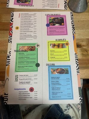 Menu at São Saruê in Sao Paulo