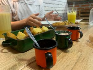 Porção Gota Serena + Casquinha de Siri at São Saruê in Sao Paulo