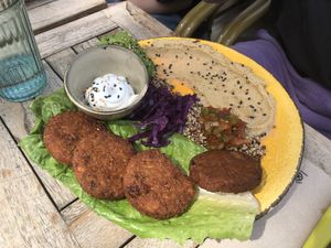 Nice Falafel poke  at A Vocados in Platja Daro
