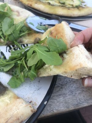 Pizza close up   at A Vocados in Platja Daro