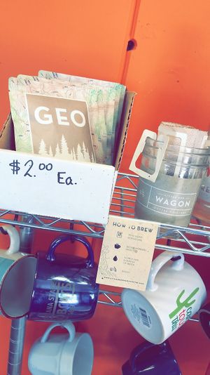stock up on camping coffee here at Tumbleweeds Bookstore and Cafe in Gardiner