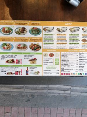 Menù at Not Just Falafel in Athens