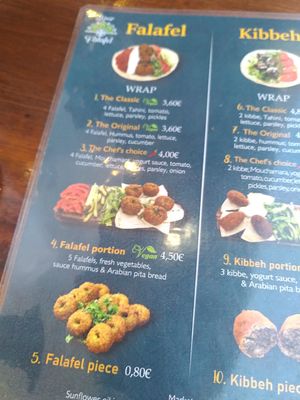 menu at Not Just Falafel in Athens
