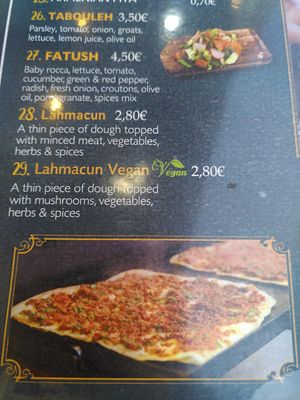 menu at Not Just Falafel in Athens