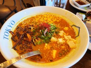 Vegan spicy curry ramen (limited special): It’s savory with a punch of curry spice! at Rakkan Ramen in Boulder