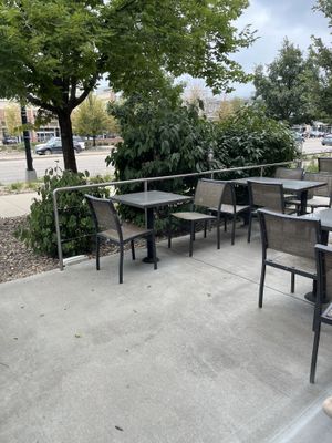 The outside seating options  at Rakkan Ramen in Boulder