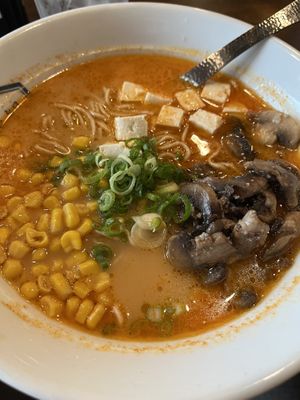 Spicy creamy vegan ramen  at Rakkan Ramen in Boulder