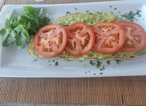 Avocado & tomato on toast at Medusa Beach Club in Mallorca