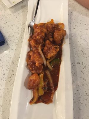 Gobi Manchuri appetizer - crispy spicy cauliflower  at Tabla Indian Restaurant in Orlando