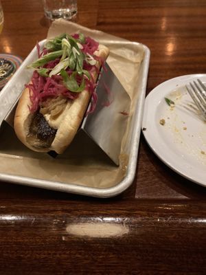 Vegan bratwurst💗 at Zero Gravity Craft Brewery in Burlington
