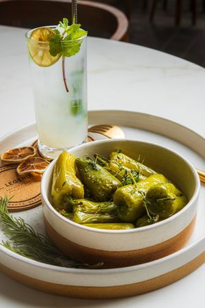 Pimientos a la Plancha - roasted mixed baby peppers, paprika powder, tossed with coarse himalayan salt at LEGENDS - Bistro Bar and Sports in Canggu