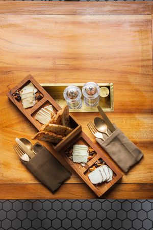 Cheese and Fruits Platters - black pepper goat cheese, camembert, blue cheese, milton, dried fruits (prunes, raisins, figs, apricot), served with focaccia bread at LEGENDS - Bistro Bar and Sports in Canggu