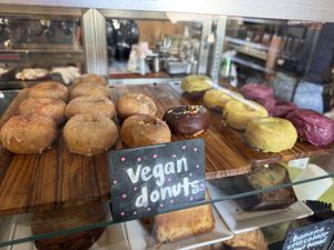Vegan Donut selection  at Duboce Park Cafe in San Francisco