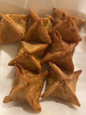 Vegan crab Rangoon (Not good!!! I love every other dish I’ve had but these were inedible)   at Golden Wok in Garden City