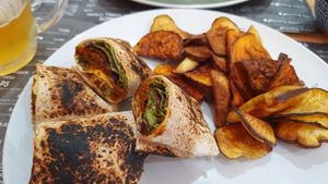 Wrap with fries at Dondué in Sao Miguel