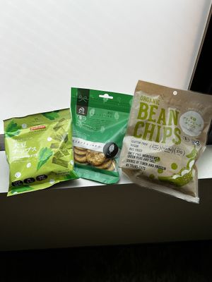 Bean chips, crackers, and soy chips  at Kinouta Pharmacy in Nara