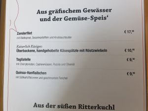 Momentan zwei vegane Gerichte im Angebot + Salate at Fürstenbräu in Fuerstenfeld